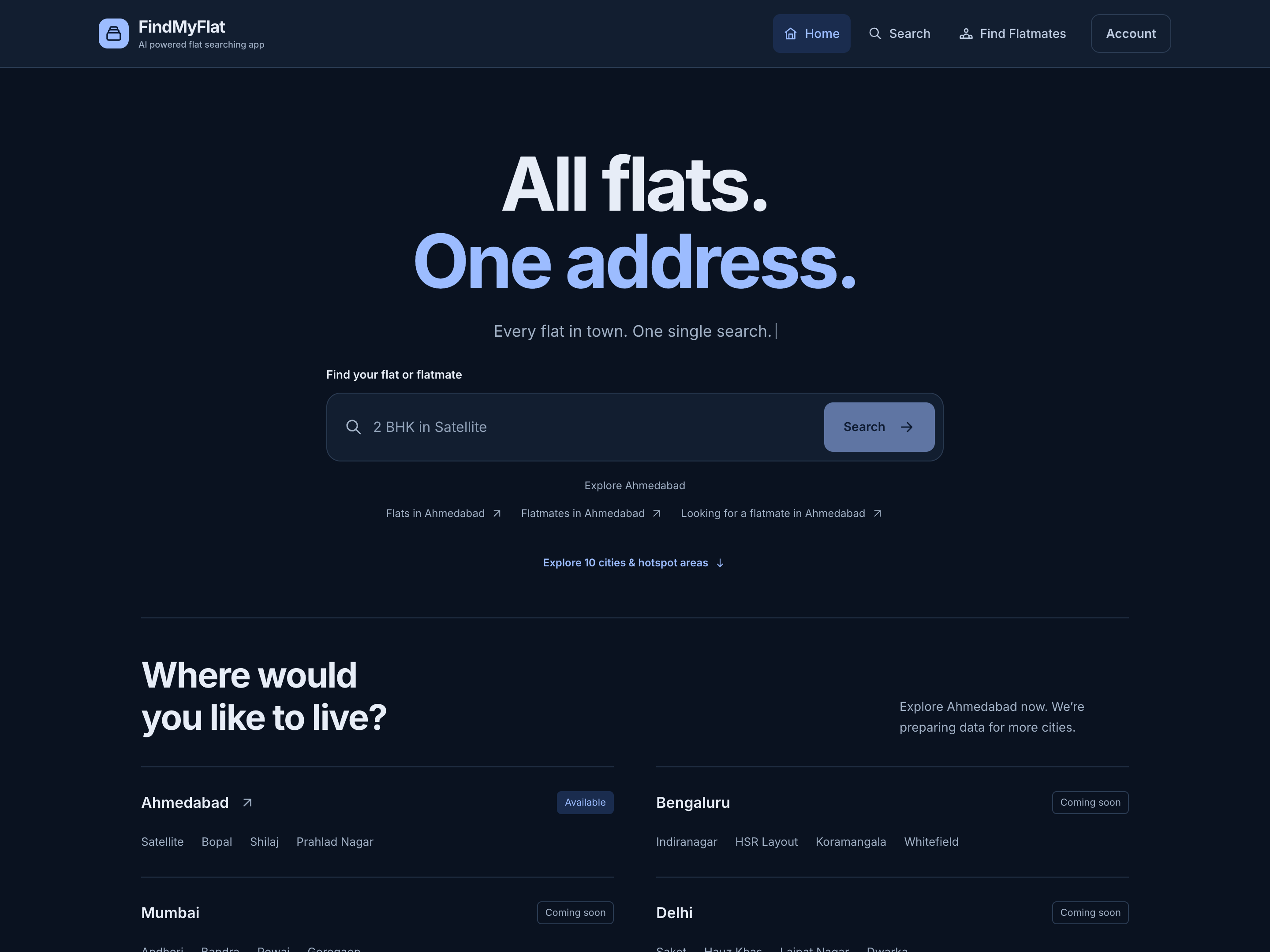 FindMyFlat product design